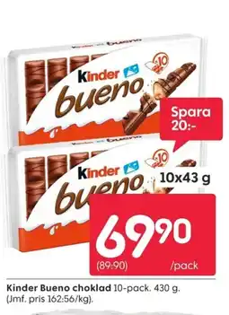 Rusta Kinder Bueno choklad erbjuda