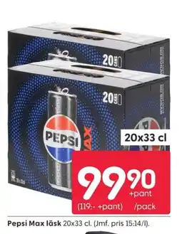 Rusta Pepsi Max läsk erbjuda
