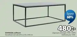 JYSK DOKKEDAL soffbord erbjuda