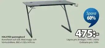 JYSK HALSTED gamingbord erbjuda