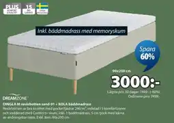 JYSK DINGLA M resårbotten sand-91 + KOLA bäddmadrass erbjuda