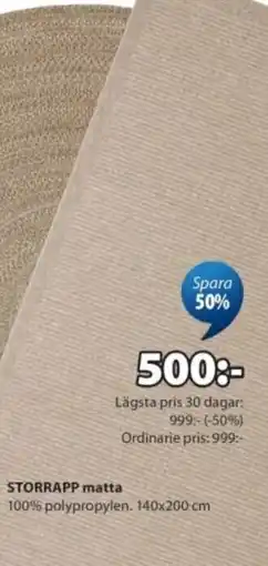 JYSK STORRAPP matta erbjuda