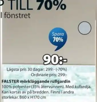 JYSK FALSTER mörkläggande rullgardin erbjuda