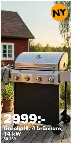 Biltema Gasolgrill, 4 brännare, 14 kW erbjuda