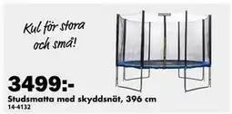 Biltema Studsmatta med skyddsnät, 396 cm erbjuda