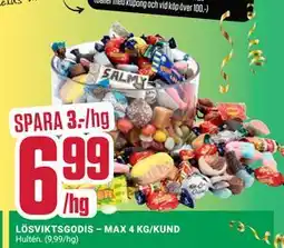 ÖoB LÖSVIKTSGODIS – MAX 4 KG/KUND erbjuda