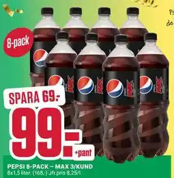 ÖoB PEPSI 8-PACK – MAX 3/KUND erbjuda