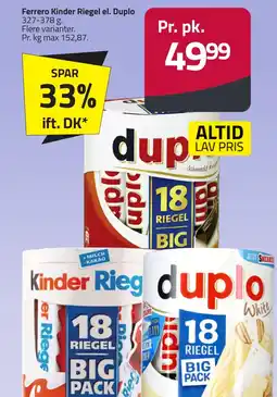Fleggaard Ferrero kinder riegel el. duplo erbjuda