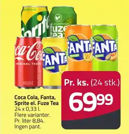 Fleggaard Coca cola, fanta, sprite el. fuze tea erbjuda