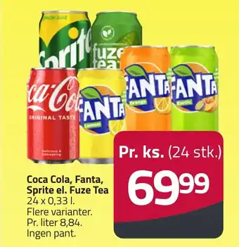 Fleggaard Coca cola, fanta, sprite el. fuze tea erbjuda