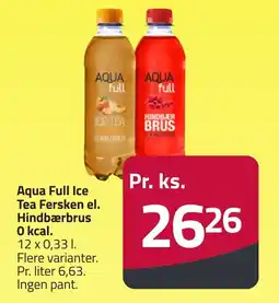 Fleggaard AQUA FULL Ice tea fersken el. hindbærbrus 0 kcal. erbjuda
