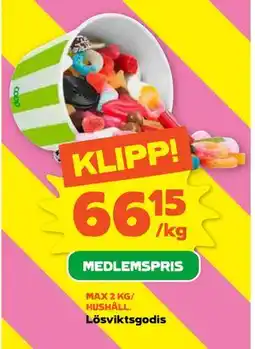 Stora Coop Lösviktsgodis, Medlemspris erbjuda