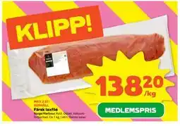 Stora Coop Färsk laxfilé, Medlemspris erbjuda