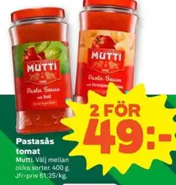 Coop Forum Mutti Pastasås tomat erbjuda