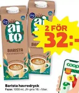 Coop Forum Fazer Barista havredryck erbjuda