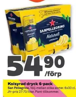Coop Forum San Pellegrino Kolsyrad dryck 6-pack erbjuda