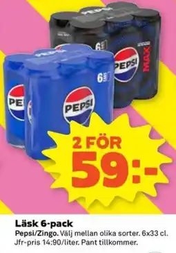 Coop Forum Pepsi/Zingo Läsk 6-pack erbjuda