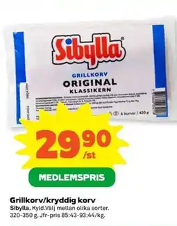 Coop Forum Sibylla Grillkorv/kryddig korv erbjuda