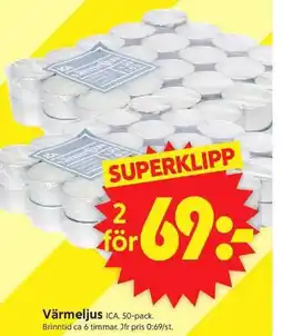 ICA Supermarket Värmeljus erbjuda