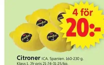 ICA Supermarket Citroner erbjuda