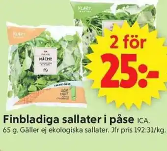 ICA Supermarket Finbladiga sallater i påse ICA. erbjuda