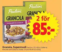 ICA Supermarket Granola, Supermusli erbjuda