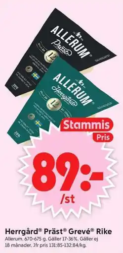 ICA Supermarket Herrgård Präst Grevé Rike erbjuda