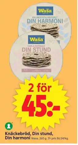 ICA Supermarket Knäckebröd, din stund, din harmoni erbjuda