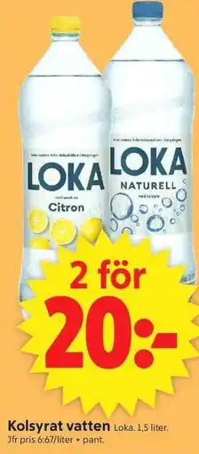 ICA Supermarket Kolsyrat vatten Loka. erbjuda