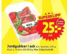 ICA Supermarket Jordgubbar i ask erbjuda
