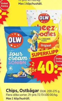 ICA Supermarket Chips, Ostbågar erbjuda