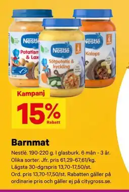 City Gross Barnmat erbjuda