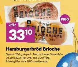 City Gross Hamburgerbröd Brioche, Pris i appen erbjuda