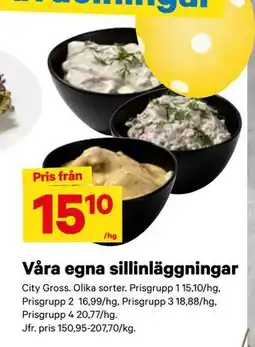 City Gross Våra egna sillinläggningar erbjuda