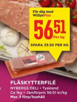 Willys FLÄSKYTTERFILÉ, Medlemspris erbjuda