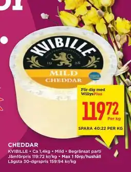 Willys CHEDDAR, Medlemspris erbjuda