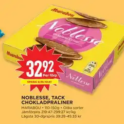 Willys NOBLESSE, TACK CHOKLADPRALINER erbjuda