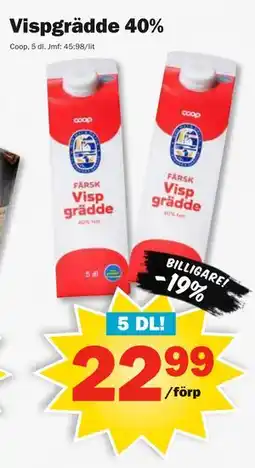 Pekås Vispgrädde 40% erbjuda