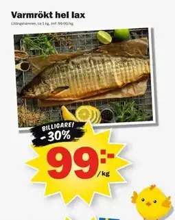 Pekås Varmrökt hel lax erbjuda