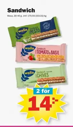 Pekås Sandwich erbjuda