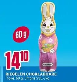 ÖoB RIEGELEN CHOKLADHARE erbjuda