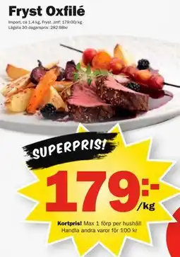 Pekås Fryst Oxfilé, Medlemspris erbjuda