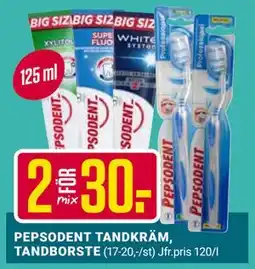 ÖoB PEPSODENT TANDKRÄM, TANDBORSTE erbjuda