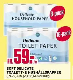 ÖoB SOFT DELICATE TOALETT- & HUSHÅLLSPAPPER erbjuda