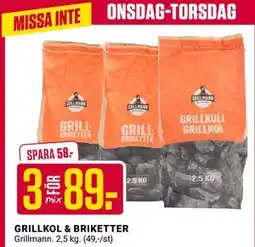 ÖoB GRILLKOL & BRIKETTER erbjuda