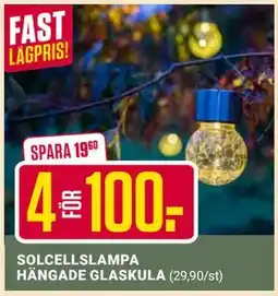 ÖoB SOLCELLSLAMPA HÄNGADE GLASKULA erbjuda