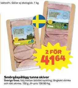 Coop Daglivs Smörgåspålägg tunna skivor erbjuda