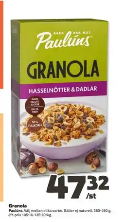 Coop Daglivs Granola erbjuda