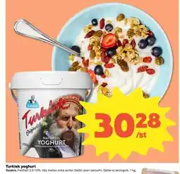 Coop Daglivs Turkisk yoghurt erbjuda