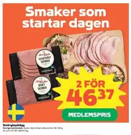 Coop Daglivs Smörgåspålägg, Medlemspris erbjuda